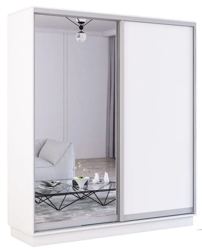 Шкаф-купе Mobildor Fox 2D 1 зеркало/1 ДСП 170x210x60 (White) - 2
