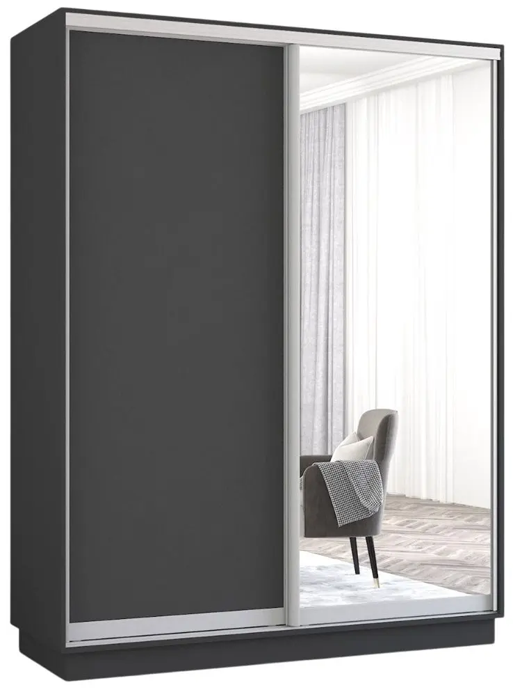Dulap-cupe Mobildor Fox 2D 1 oglinda/1 PAL 170x220x60 (Anthracite) - 3