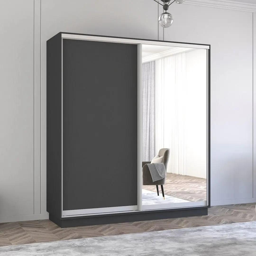 Dulap-cupe Mobildor Fox 2D 1 oglinda/1 PAL 180x210x60 (Anthracite)