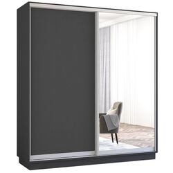 Шкаф-купе Mobildor Fox 2D 1 зеркало/1 ДСП 180x220x60 (Anthracite) Thumb