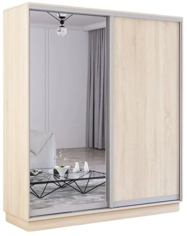 Dulap-cupe Mobildor Fox 2D 1 oglinda/1 PAL 180x230x60 (Sonoma Oak) - 2