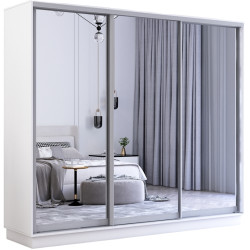 Шкаф-купе Mobildor Fox 3 зеркальные двери 240x240x60 (White) Thumb