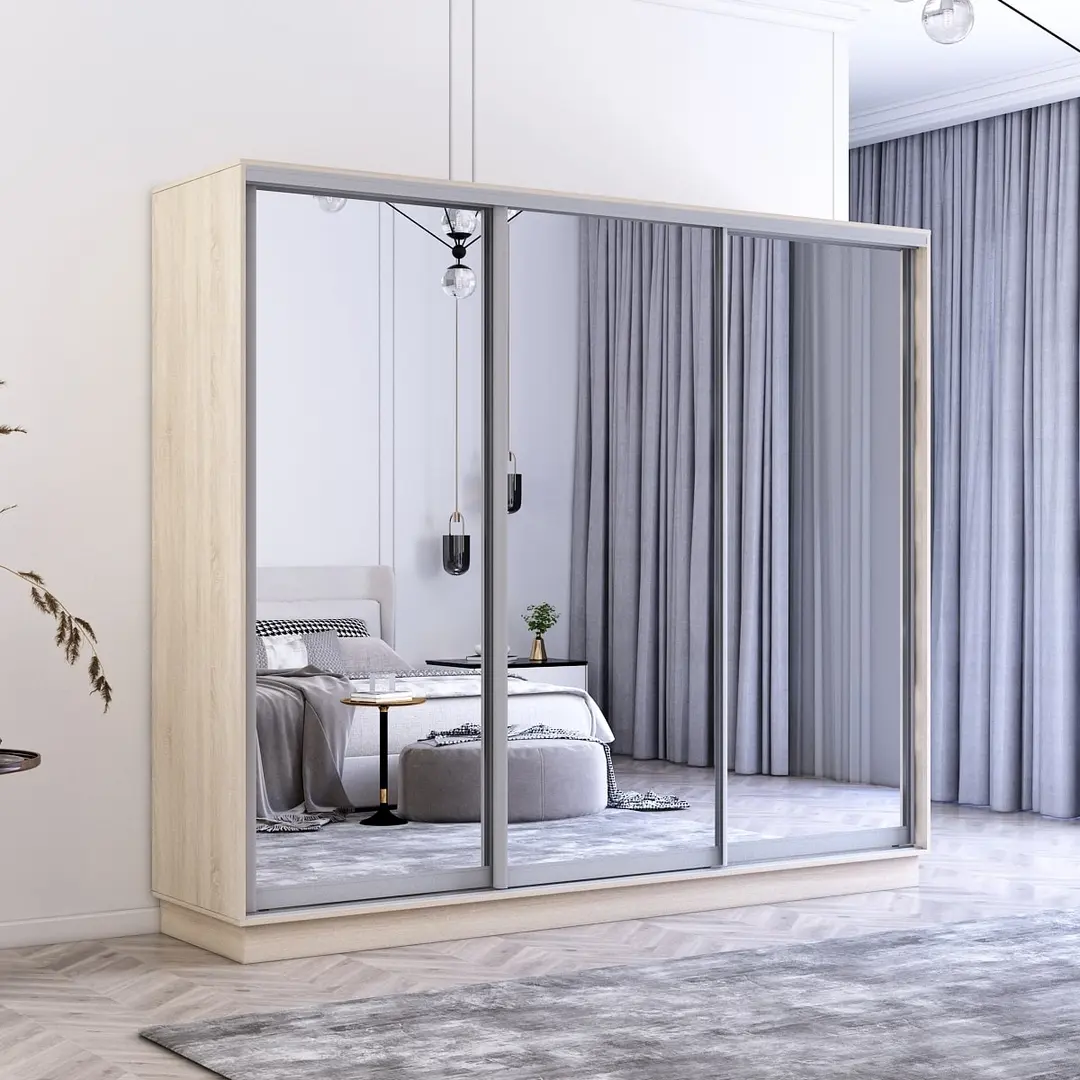 Dulap-cupe Mobildor Fox 3 usi oglinda 270x220x60 (Sonoma Oak)