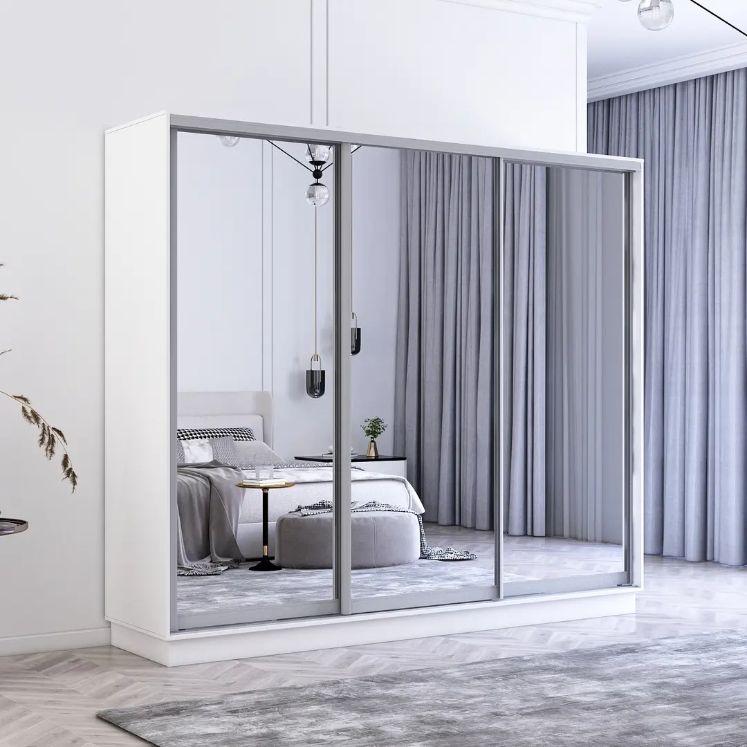 Шкаф-купе Mobildor Fox 3 зеркальные двери 270x230x60 (White)