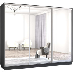 Шкаф-купе Mobildor Fox 3 зеркальные двери 300x230x60 (Anthracite) Thumb