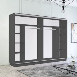 Шкаф-купе Mobildor Fox 3 зеркальные двери 310x210x60 (Anthracite) Thumb