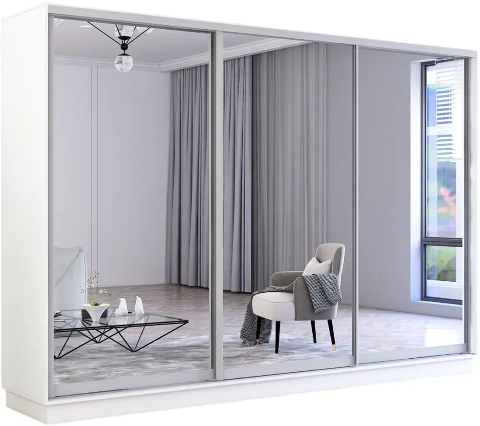 Шкаф-купе Mobildor Fox 3 зеркальные двери 320x220x60 (White) - 2