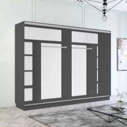 Dulap-cupe Mobildor Fox 3 usi oglinda 320x230x60 (Anthracite) Thumb