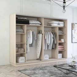 Dulap-cupe Mobildor Fox 3 usi oglinda 330x240x60 (Sonoma Oak) Thumb