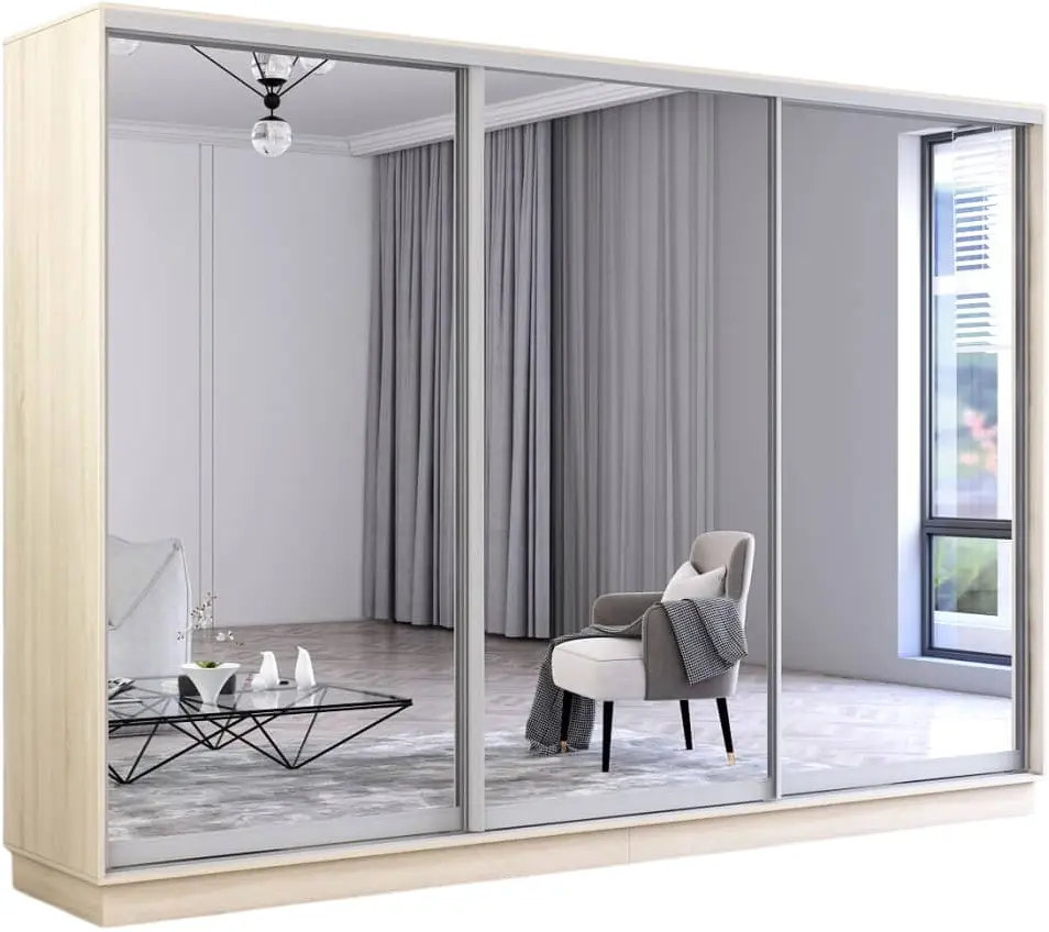 Dulap-cupe Mobildor Fox 3 usi oglinda 350x210x60 (Sonoma Oak) - 2