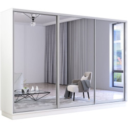Шкаф-купе Mobildor Fox 3 зеркальные двери 360x230x60 (White) Thumb