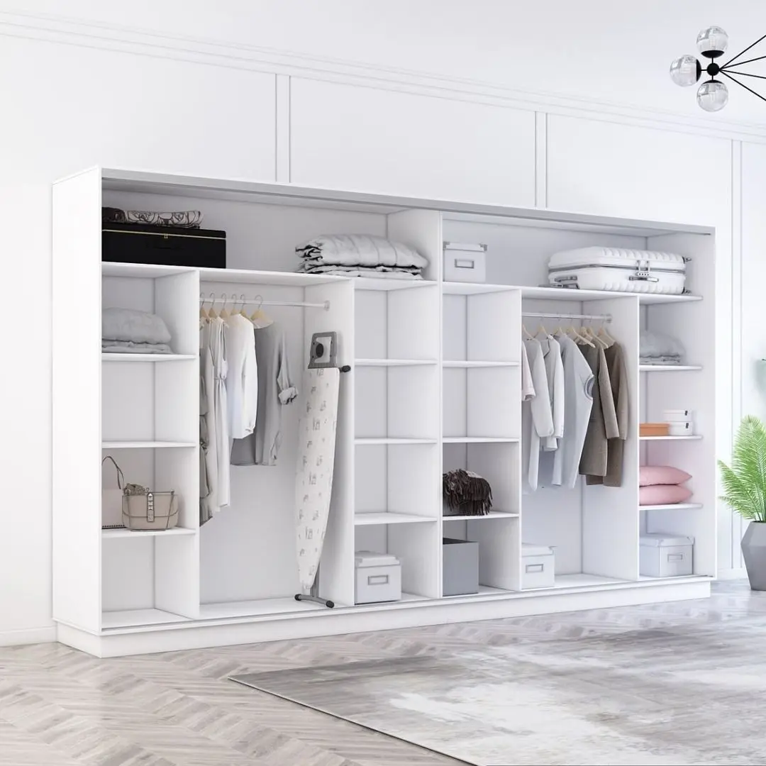 Dulap-cupe Mobildor Fox 4 usi cu elemente din oglinda 400x210x60 (White)