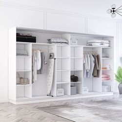 Шкаф-купе Mobildor Fox 4 двери с зеркальными элементами 400x220x60 (White) Thumb