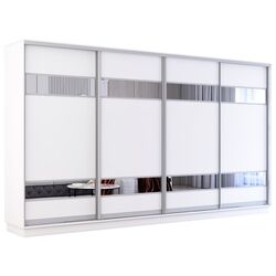Шкаф-купе Mobildor Fox 4 двери с зеркальными элементами 400x220x60 (White) Thumb