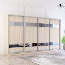 Dulap-cupe Mobildor Fox 4 usi cu elemente din oglinda 400x240x60 (Sonoma Oak)