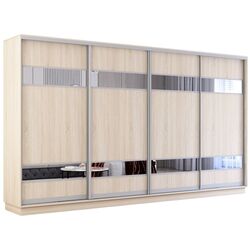 Dulap-cupe Mobildor Fox 4 usi cu elemente din oglinda 400x240x60 (Sonoma Oak) Thumb