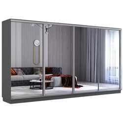 Dulap-cupe Mobildor Fox 4 usi cu oglinda 390x200x60 (Anthracite) Thumb