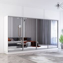 Шкаф-купе Mobildor Fox 4 зеркальные двери 400x200x60 (White)