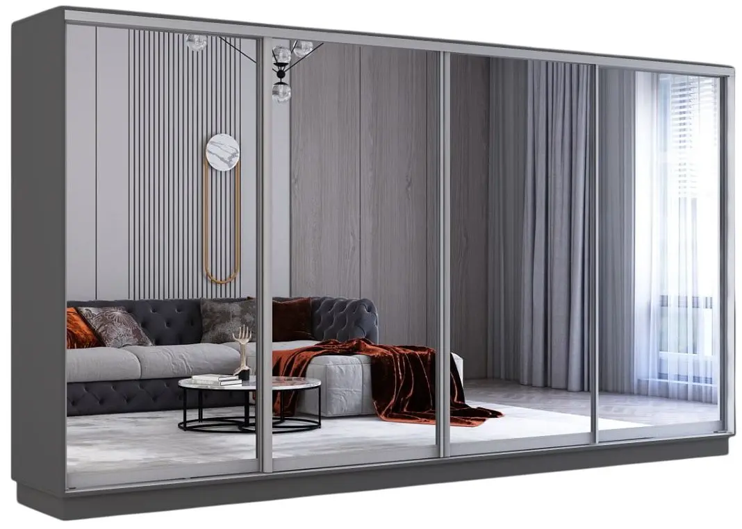 Dulap-cupe Mobildor Fox 4 usi cu oglinda 400x210x60 (Anthracite)