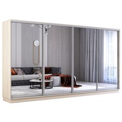 Dulap-cupe Mobildor Fox 4 usi cu oglinda 400x220x60 (Sonoma Oak) Thumb