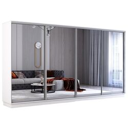 Dulap-cupe Mobildor Fox 4 usi cu oglinda 400x230x60 (White) Thumb