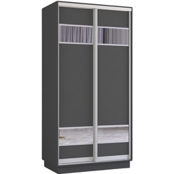 Шкаф-купе Mobildor Fox с зеркальными элементами 130x230x60 (Anthracite) Thumb