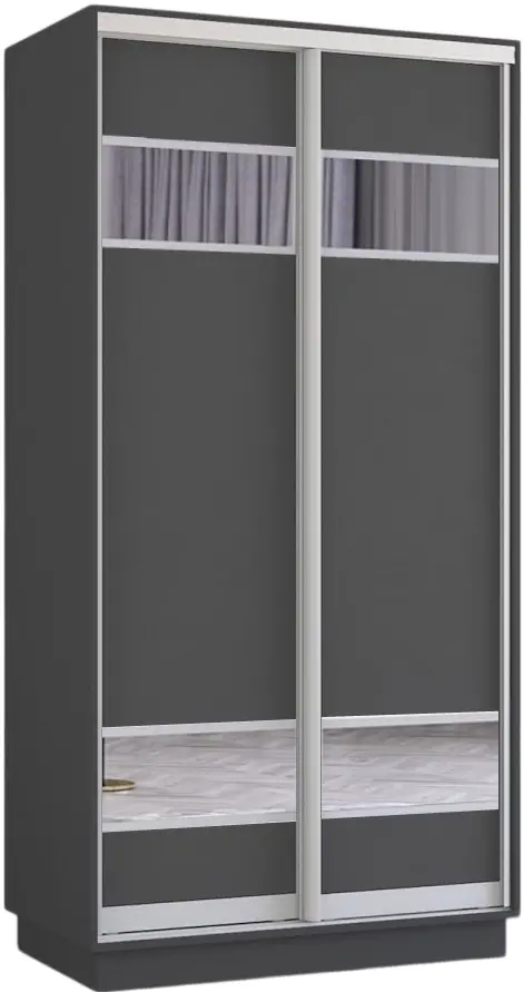 Dulap-cupe Mobildor Fox cu elemente din oglinda 170x230x60 (Anthracite) - 2