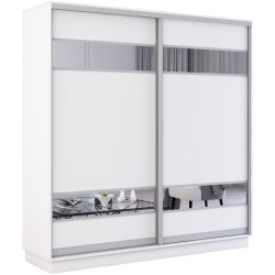 Шкаф-купе Mobildor Fox с зеркальными элементами 190x220x60 (White) Thumb