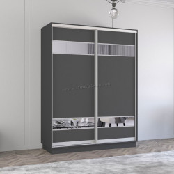 Dulap-cupe Mobildor Fox cu elemente din oglinda 200x240x60 (Anthracite)