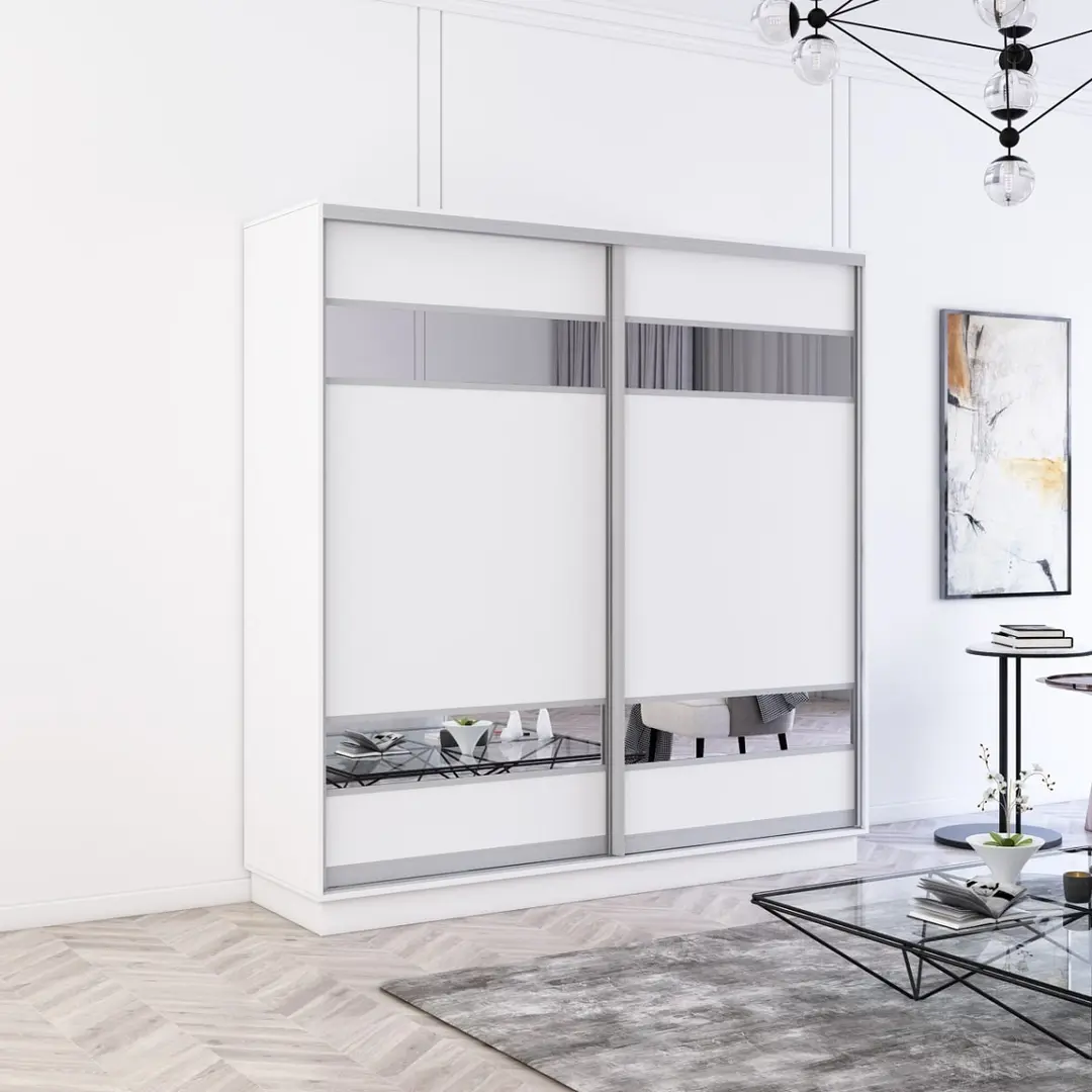 Шкаф-купе Mobildor Fox с зеркальными элементами 210x220x60 (White)