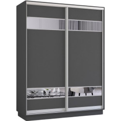 Шкаф-купе Mobildor Fox с зеркальными элементами 230x210x60 (Anthracite) Thumb