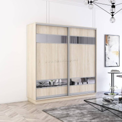 Dulap-cupe Mobildor Fox cu elemente din oglinda 230x220x60 (Sonoma Oak)