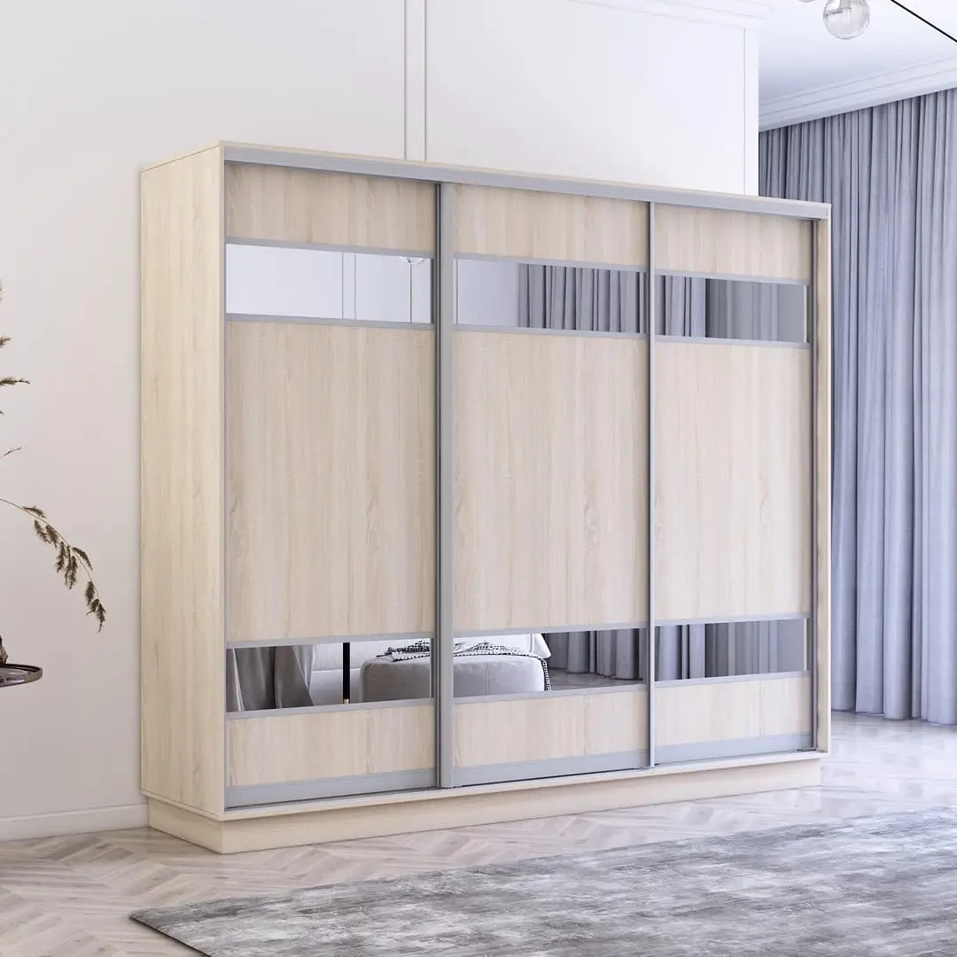 Dulap-cupe Mobildor Fox cu elemente din oglinda 240x210x60 (Sonoma Oak)