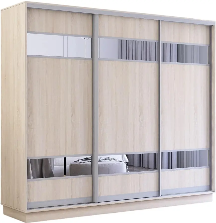 Dulap-cupe Mobildor Fox cu elemente din oglinda 250x200x60 (Sonoma Oak) - 2