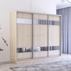 Dulap-cupe Mobildor Fox cu elemente din oglinda 260x210x60 (Sonoma Oak)