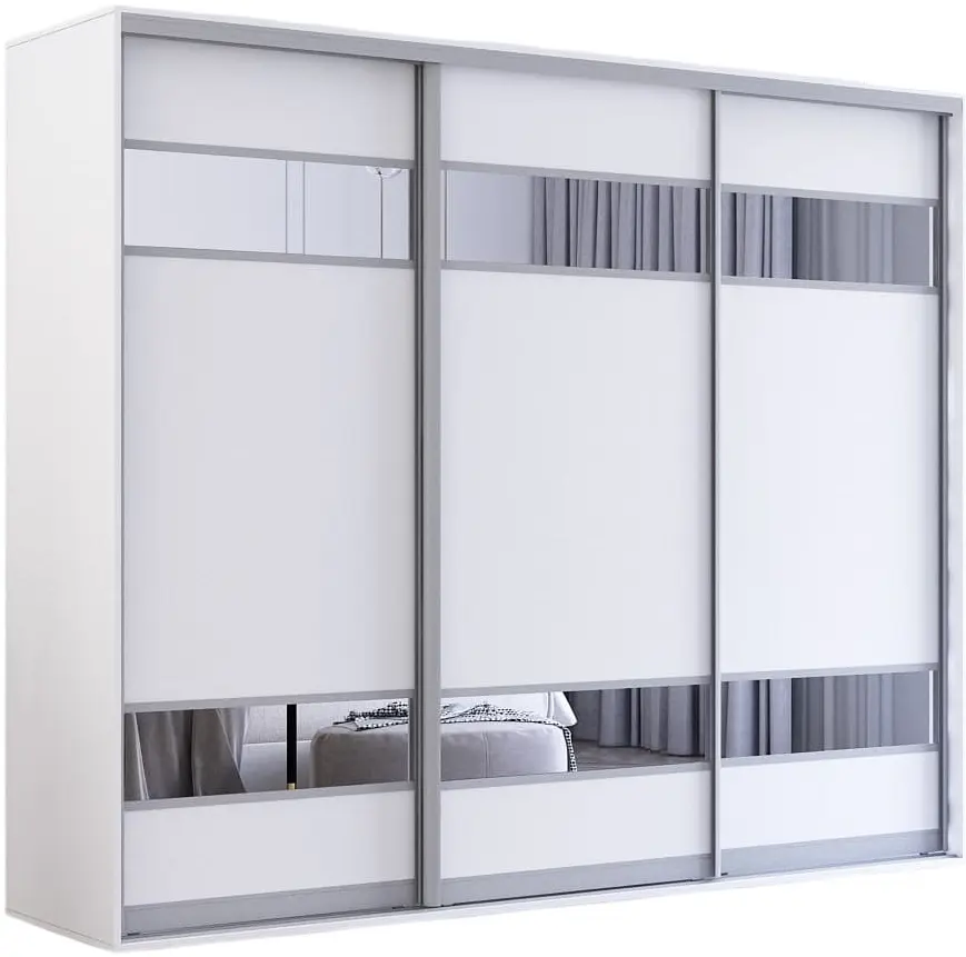 Шкаф-купе Mobildor Fox с зеркальными элементами 260x210x60 (White) - 2