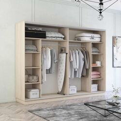 Dulap-cupe Mobildor Fox cu elemente din oglinda 300x230x60 (Sonoma Oak) Thumb