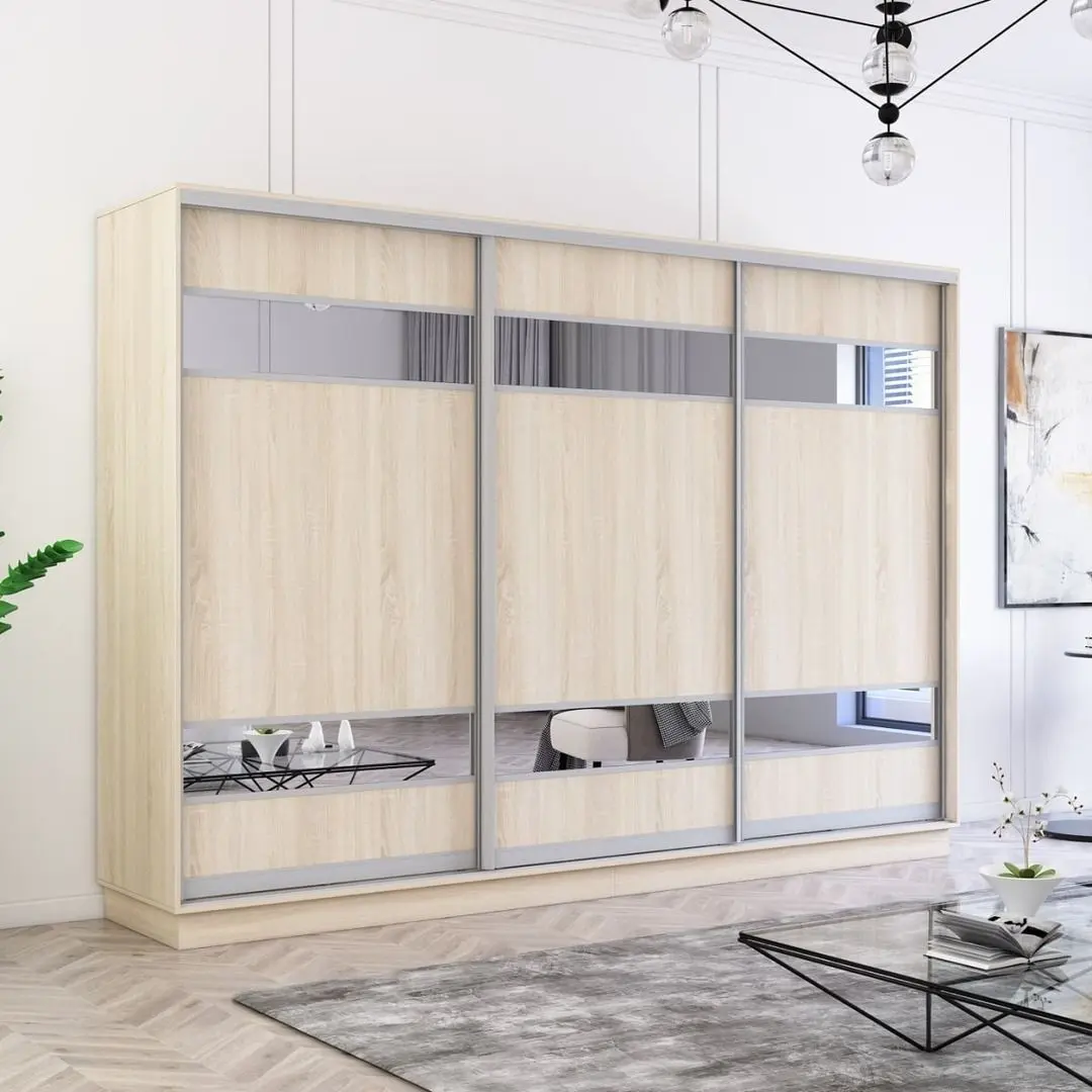 Шкаф-купе Mobildor Fox с зеркальными элементами 320x220x60 (Sonoma Oak)