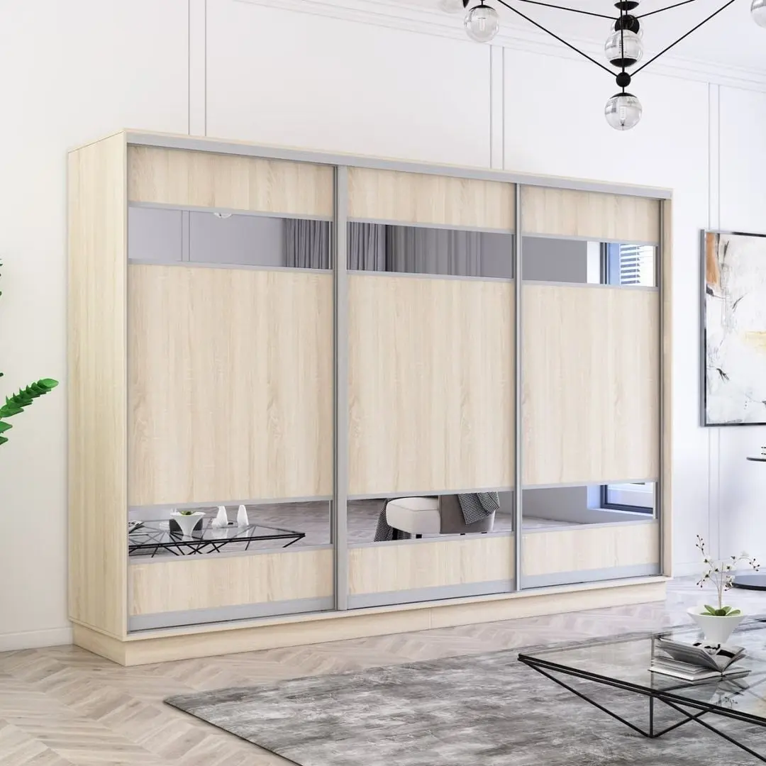 Шкаф-купе Mobildor Fox с зеркальными элементами 320x230x60 (Sonoma Oak)