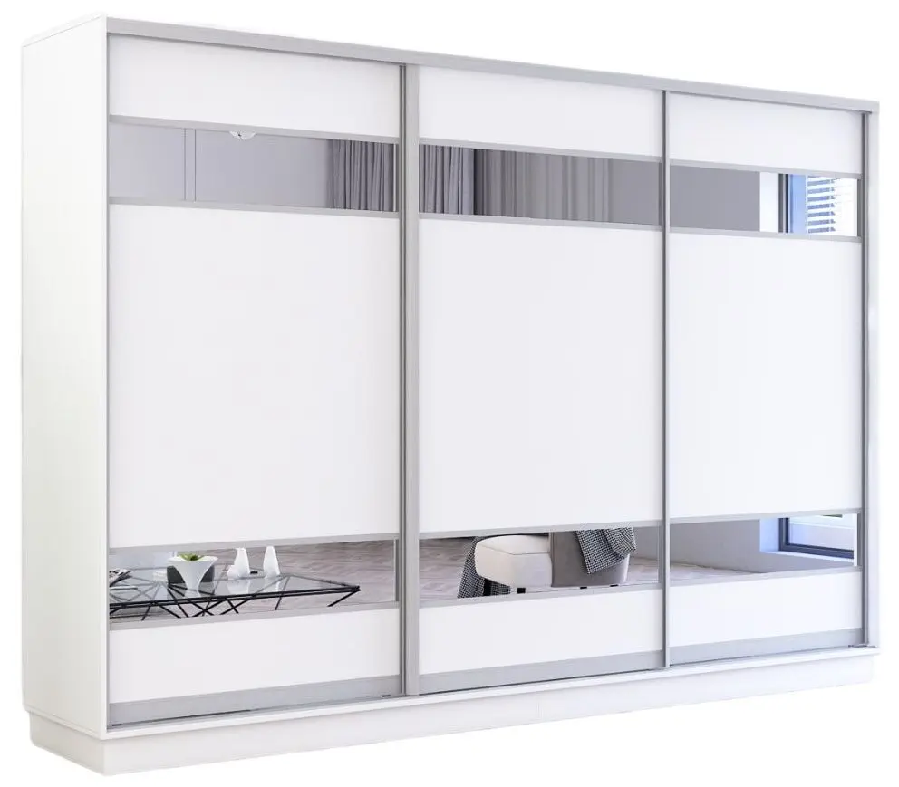 Dulap-cupe Mobildor Fox cu elemente din oglinda 330x220x60 (White)