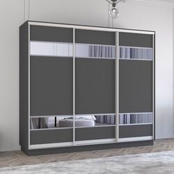 Dulap-cupe Mobildor Fox cu elemente din oglinda 340x210x60 (Anthracite)