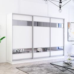 Dulap-cupe Mobildor Fox cu elemente din oglinda 340x210x60 (White)