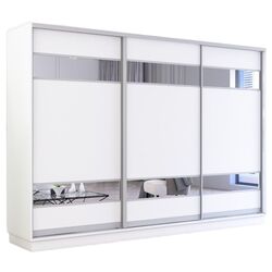 Dulap-cupe Mobildor Fox cu elemente din oglinda 350x220x60 (White) Thumb