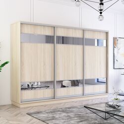 Dulap-cupe Mobildor Fox cu elemente din oglinda 350x230x60 (Sonoma Oak)