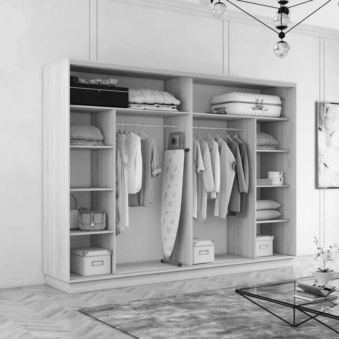 Dulap-cupe Mobildor Fox cu elemente din oglinda 360x240x60 (Anthracite)