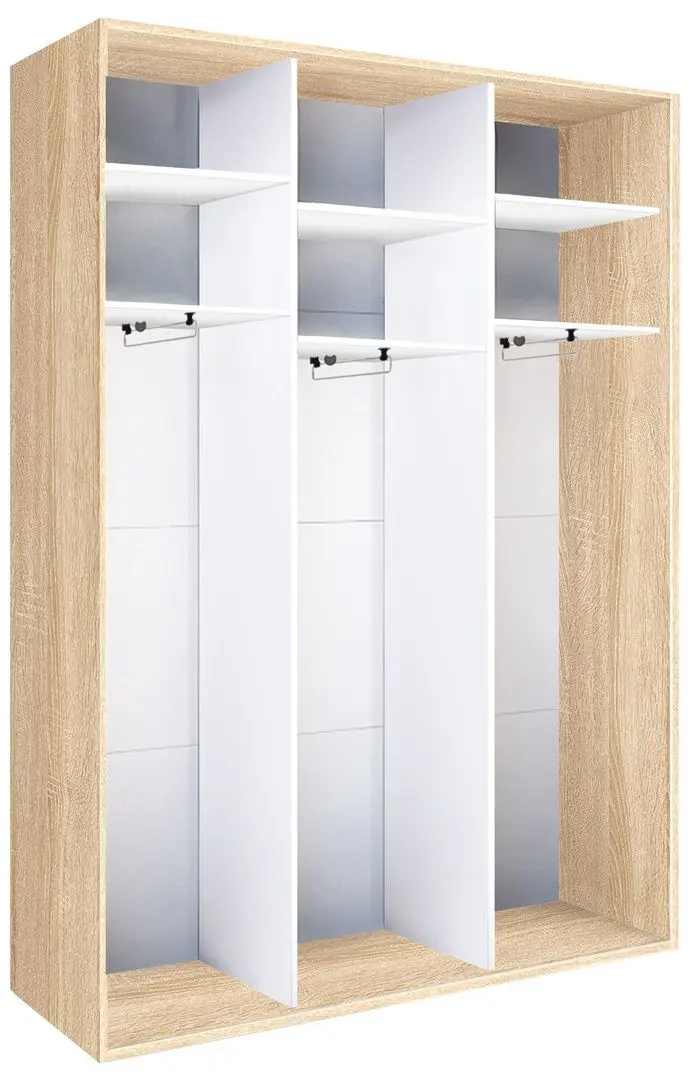 Dulap-cupe Modern Braun Top 3 149x210x60 1 oglinda/2 PAL (Sonoma Oak)