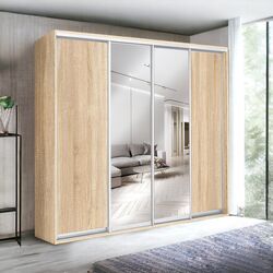 Dulap-cupe Modern Braun Top 4 238x210x60 2 зеркала/2 ДСП (Sonoma Oak)