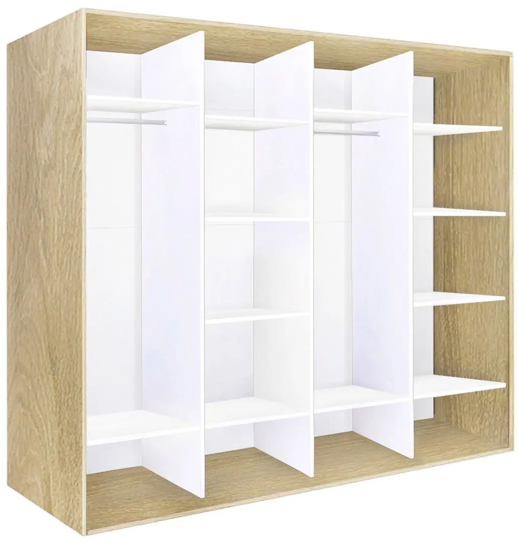 Шкаф-купе Modern Braun Top 4 238x210x60 2 зеркала/2 ДСП (Sonoma Oak)