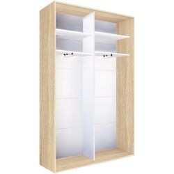 Dulap-cupe Modern Fast Top 2 140x240x45 1 oglinda/1 PAL (Sonoma Oak/Chamonix Light) Thumb