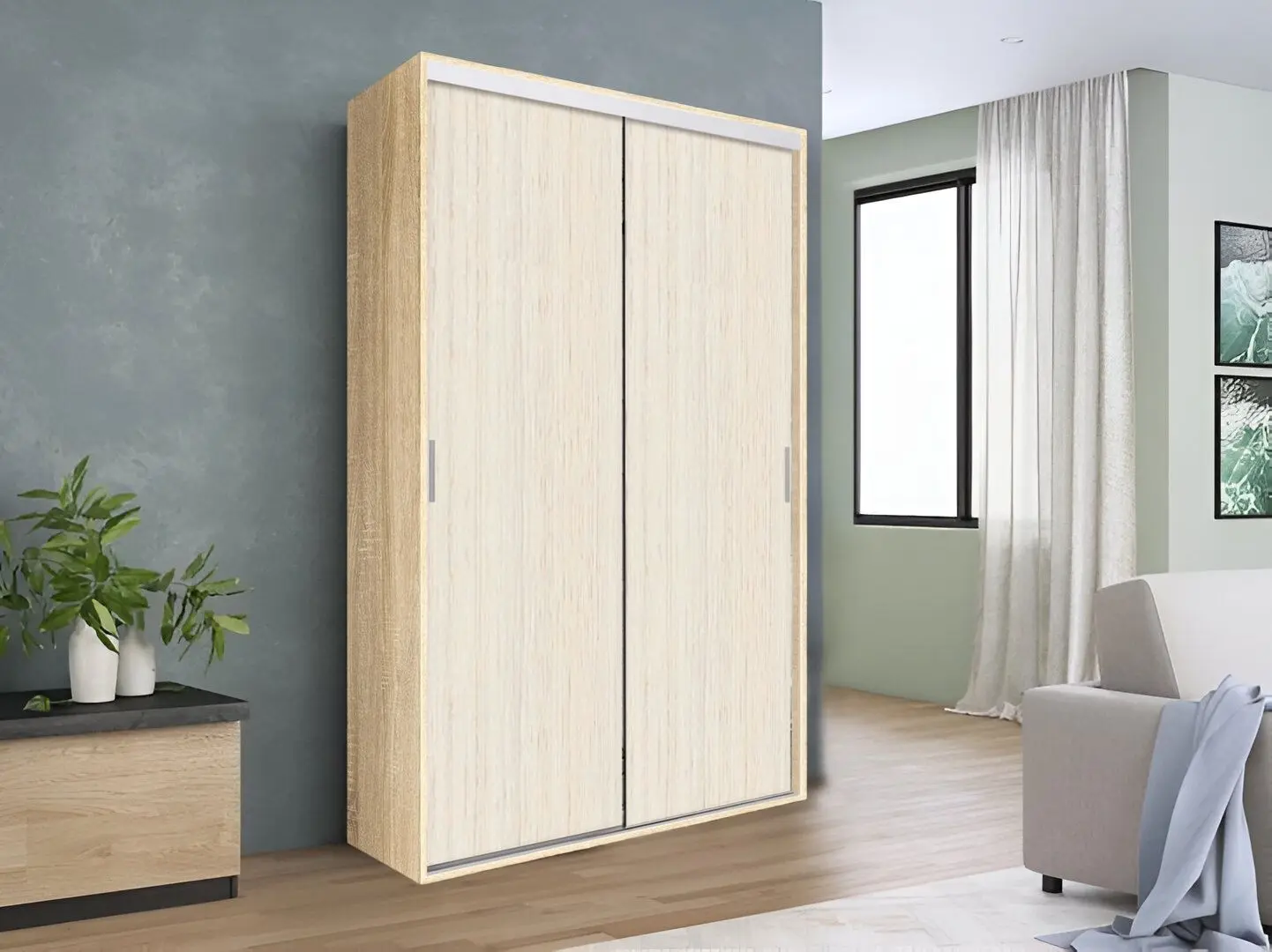 Dulap-cupe Modern Fast Top 2 140x240x45 2 PAL (Sonoma Oak/Chamonix Light)